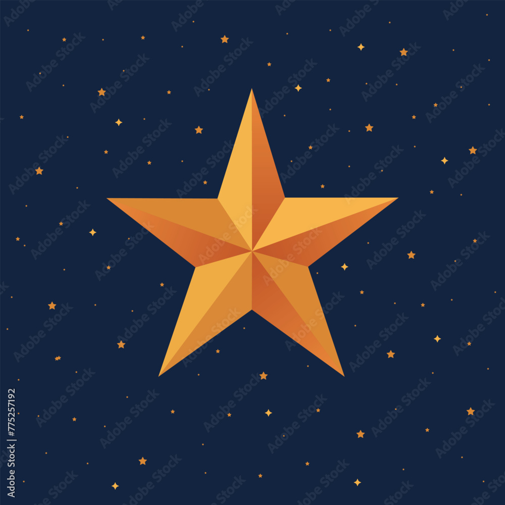 Huge golden star on the starry sky. Night sky. Vector illustration. Huge golden star on the starry sky. Night sky. Vector illustration.