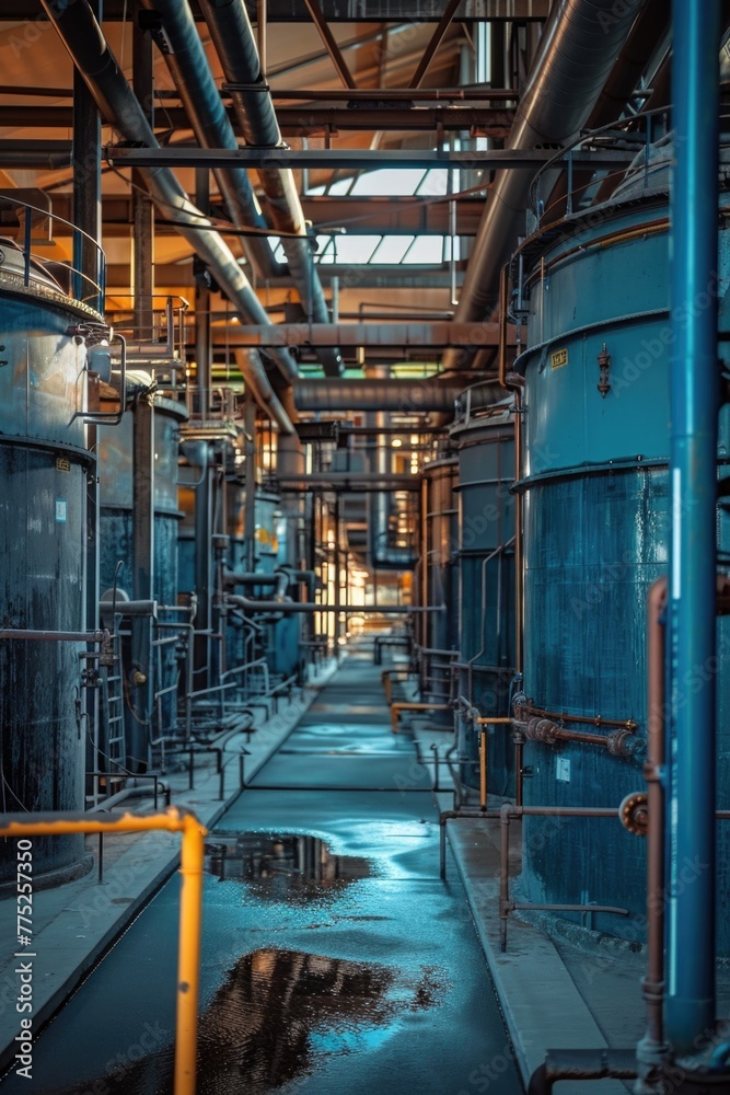 A large room filled with numerous pipes. Ideal for industrial concepts A large room filled with numerous pipes. Ideal for industrial concepts