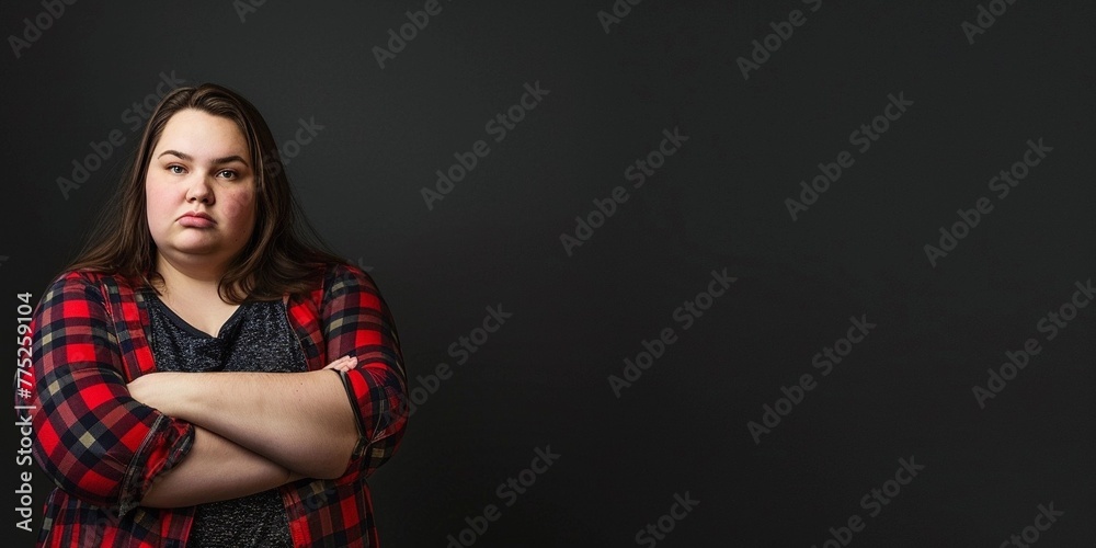 beautiful female model plus size on a simple isolated background beautiful female model plus size on a simple isolated background