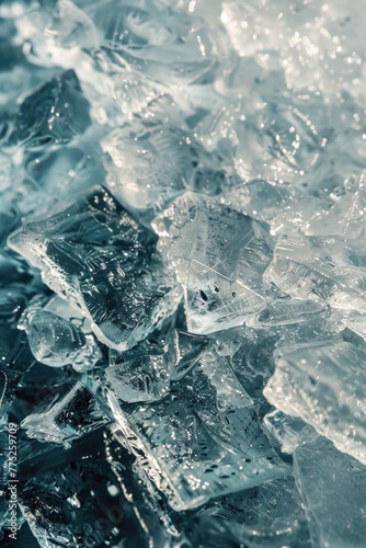 A pile of ice sitting on top of a body of water. Can be used for climate change or winter themed designs