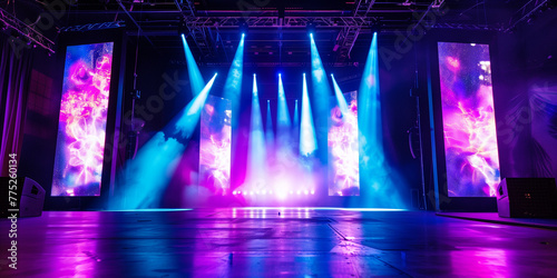 Stage and led blurred screen. 