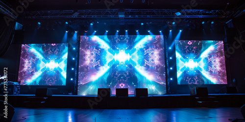 Stage and led blurred screen. 