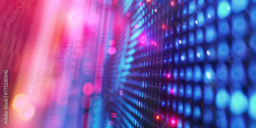 Large led projection screens. Light show on the stage.