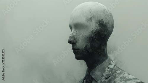Surreal portrait of a faceless man