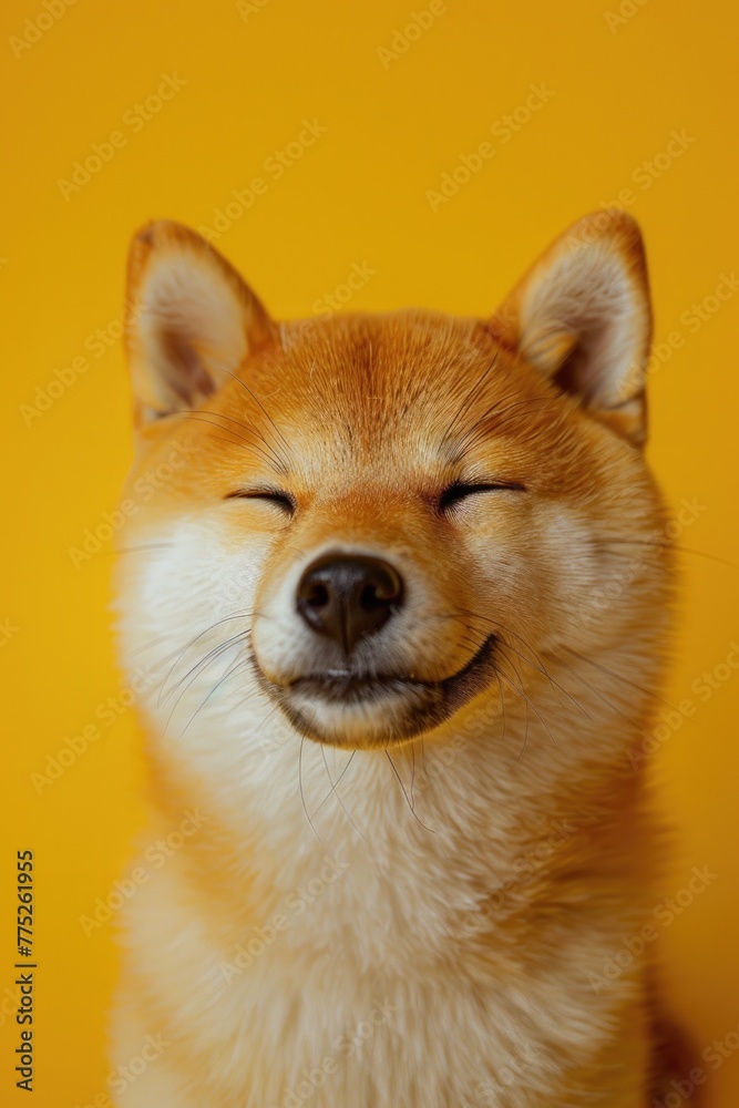 Close-up of a dog with closed eyes, suitable for pet and relaxation concepts