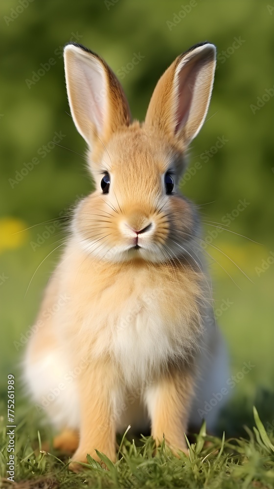 Fototapeta premium A wild Rabbit/bunny in forest. Easter egg concept, Spring holiday