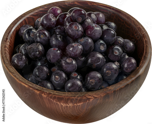 Wallpaper Mural Fresh brazilian acai in wooden bowl cut out on transparent background Torontodigital.ca