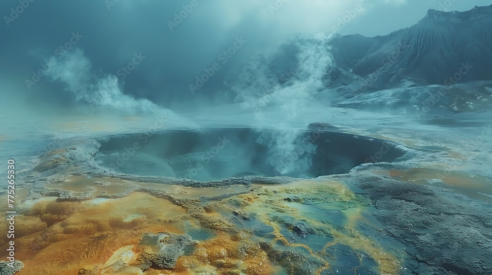 bubbling mud pots, colorful hot springs, and steaming geysers