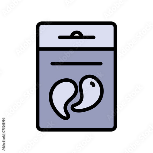 Gel Patch Color Icon. Simple illustration of eye mask. Face Anti Aging Procedure Icon. Isolated Vector Illustration.
