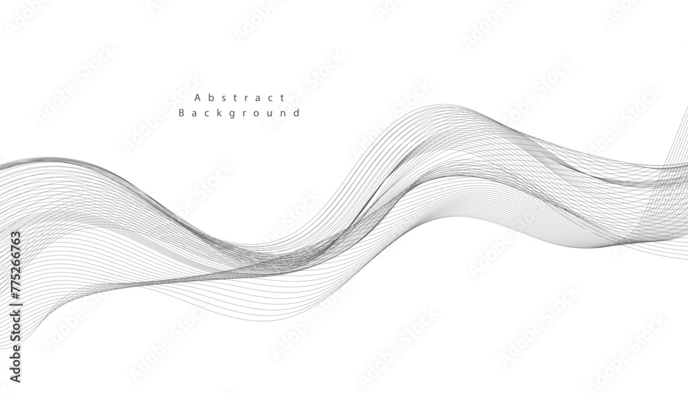 Abstract vector background with grey wavy lines