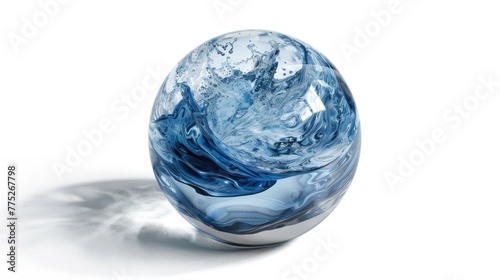 Glass egg in blue and white colors, suitable for various concepts