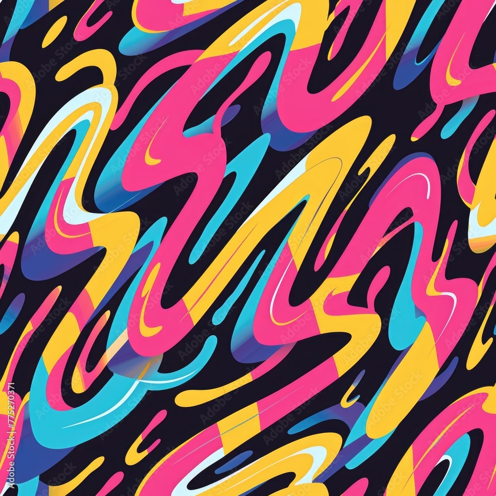 Vibrant and eye-catching pattern on a dark background, perfect for adding a pop of color to any design project Vibrant and eye-catching pattern on a dark background, perfect for adding a pop of color to any design project