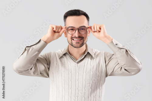 Handsome man in eyeglasses ...
