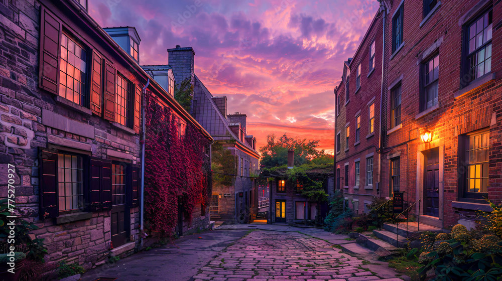 Fototapeta premium Historic Charm, Exploring the Quaint Streets of Old European Cities