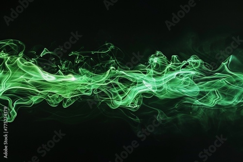 Eerie green flame streak across a dark background.