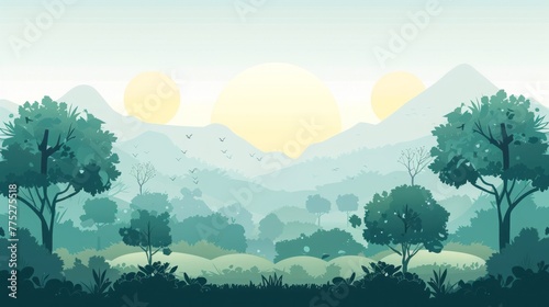 landscape cartoon background.