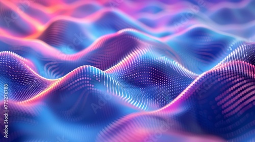 A close up of a colorful wavy pattern on the surface, AI © starush