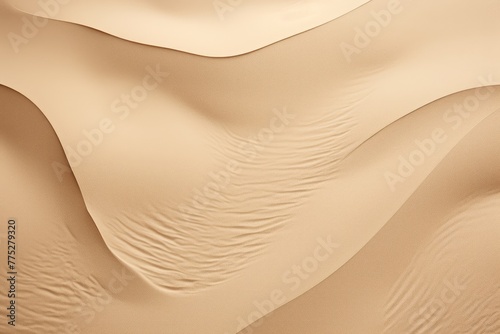 Smooth and wavy sand dune patterns creating a soothing abstract desert background. Smooth Wavy Sand Dune Abstract Background photo