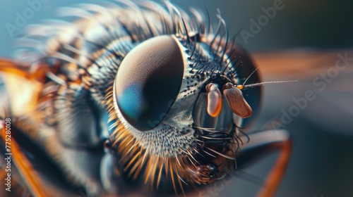 Close up view of a fly's face, suitable for educational purposes
