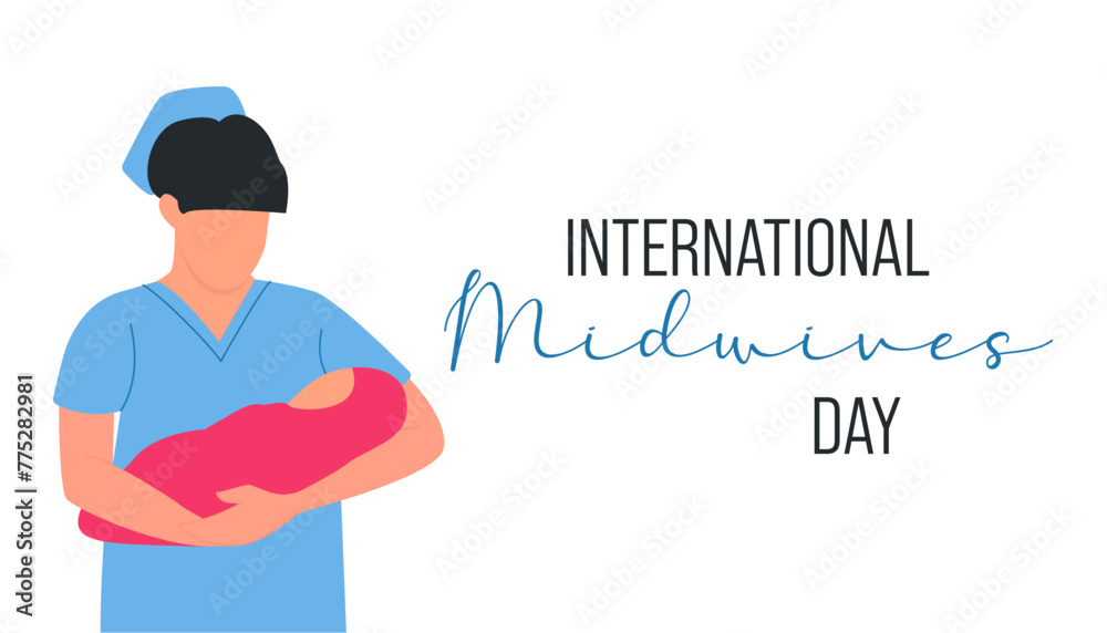 International Midwives day. 5 may. Vector typography for greeting cards, banners or print. 