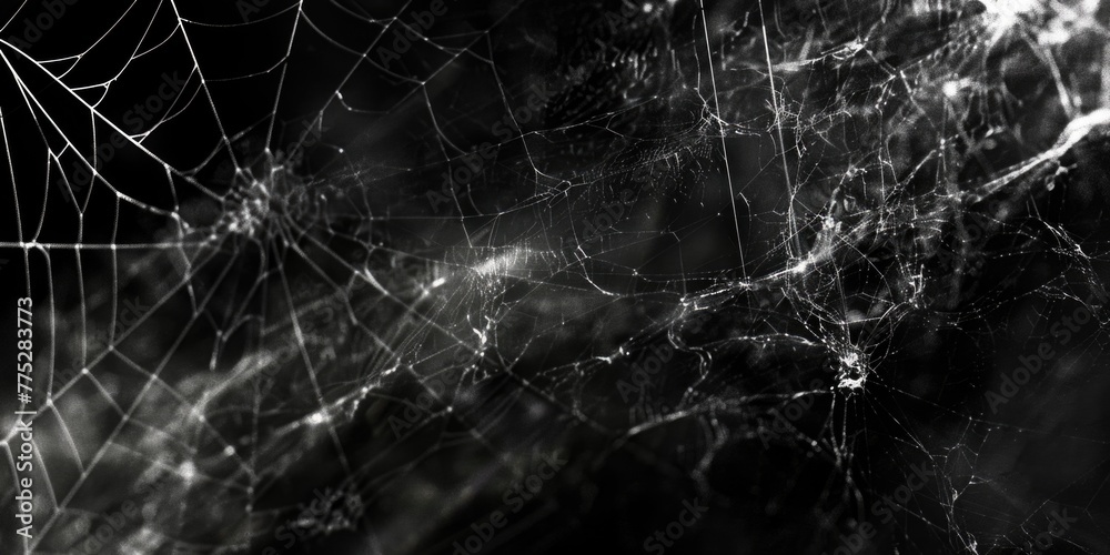 A detailed close-up of a spider web, perfect for nature themes.