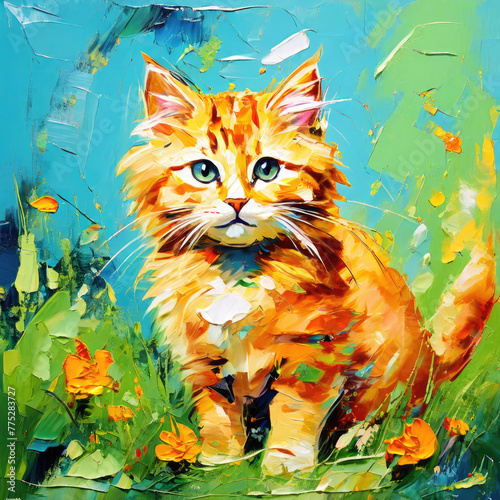 Adorable cat painting. 