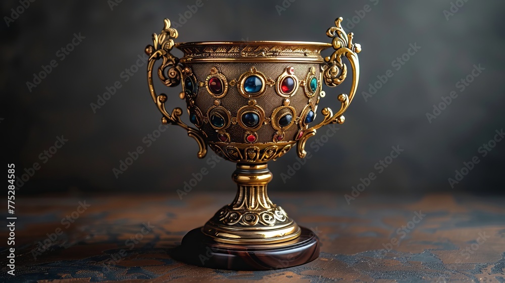 Champion golden trophy isolated on a black background, symbolizing success and accomplishment. Champion golden trophy isolated on a black background, symbolizing success and accomplishment.