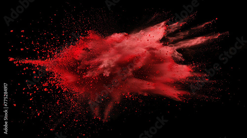 red paint splashes, red smoke
