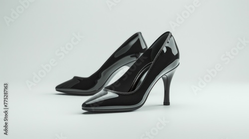 Stylish black high heels on a clean white background. Perfect for fashion blogs or shoe advertisements