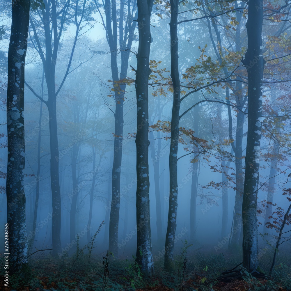 Obraz premium fog in the forest landscape.