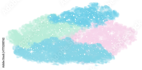 Clouds and stars illustration decorate.	