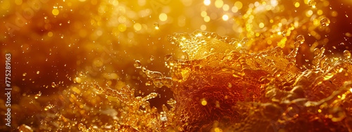 Golden light and bokeh blend for a festive sparkle, evoking Christmas magic and luxurious celebrations