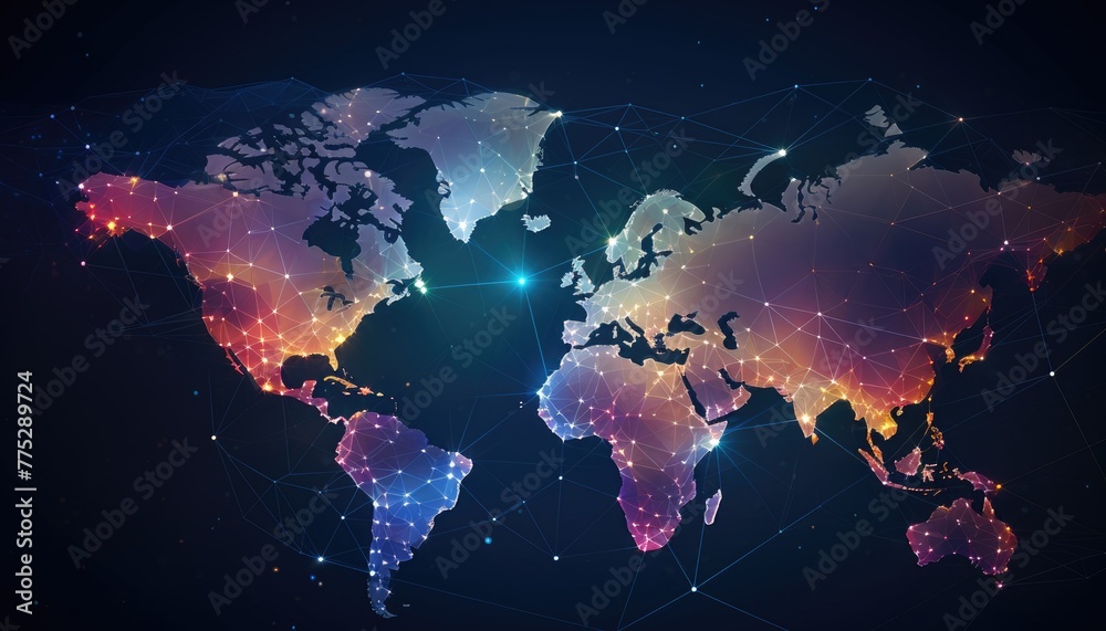 Fototapeta premium Internet World Wide Web Abstract Map Background