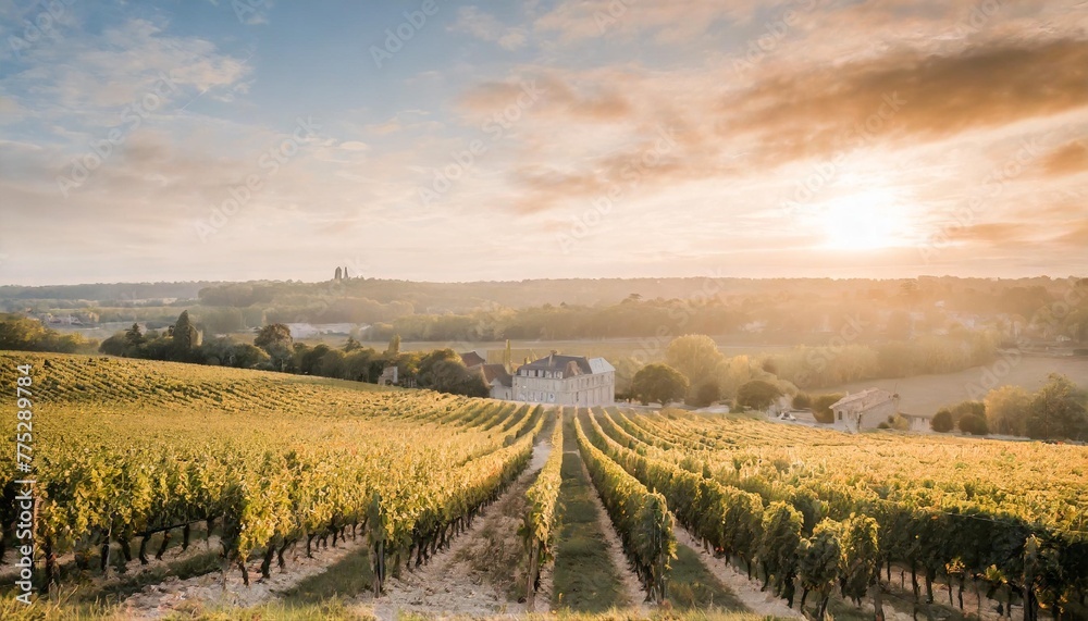 scenic vineyards in saint emilion bordeaux france generative ai