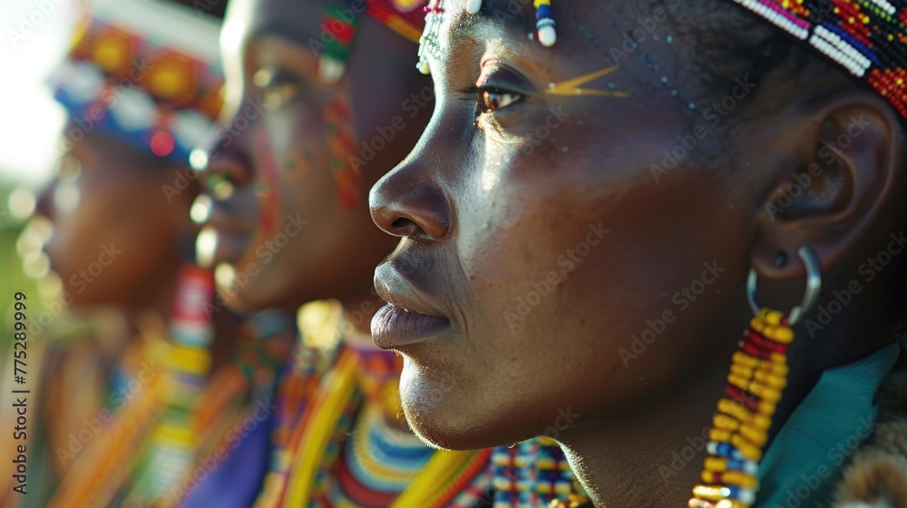 Close up of a person wearing a traditional headdress. Suitable for cultural themes