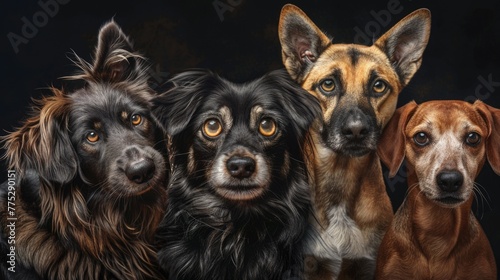 A group of dogs sitting in unity. Perfect for pet-related designs
