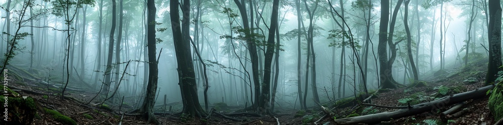 Obraz premium fog in the forest landscape.