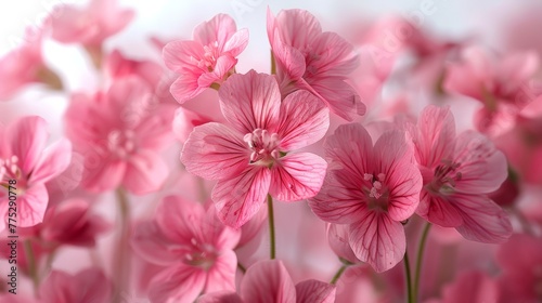  A vase filled with pink flowers, each petal adorned with water droplets © Anna