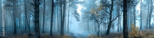 fog in the forest landscape. © Yahor Shylau 