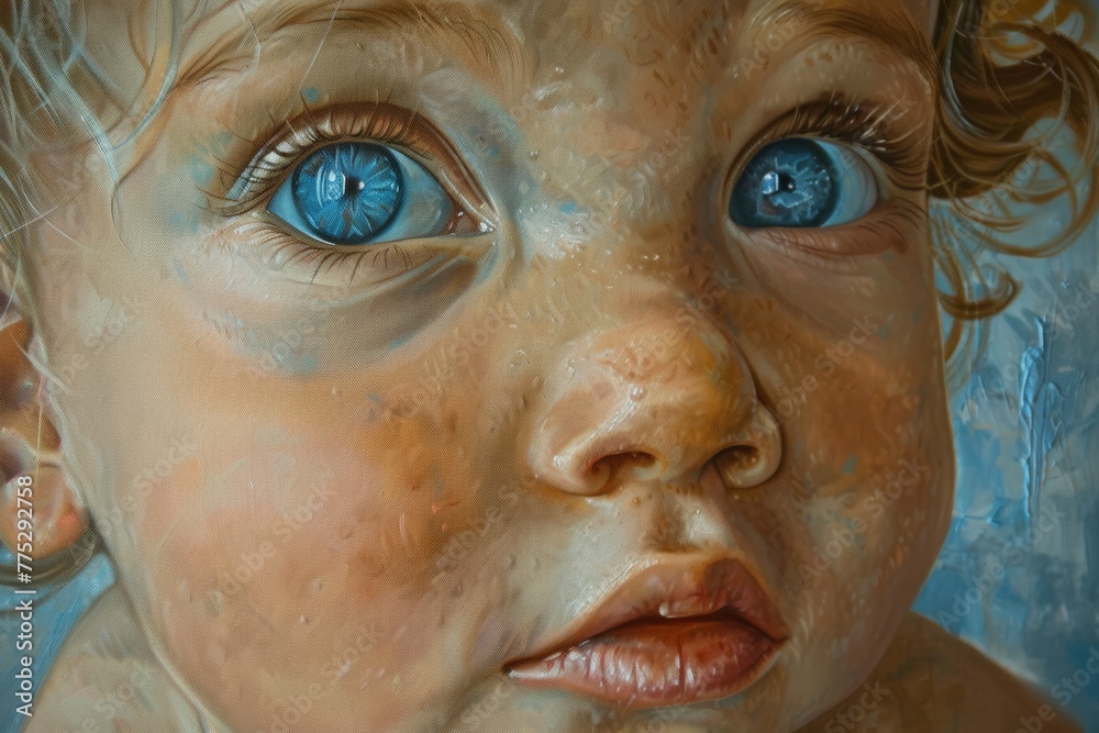 A close-up image of a smiling infant, captivating with tenderness and joy A close-up image of a smiling infant, captivating with tenderness and joy