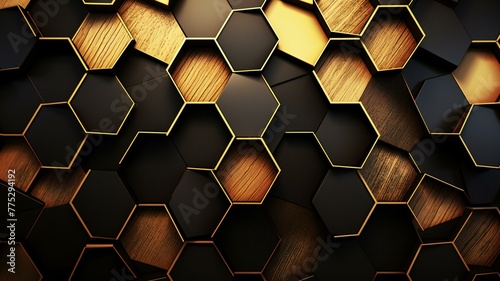 abstract 3d background with hexagons