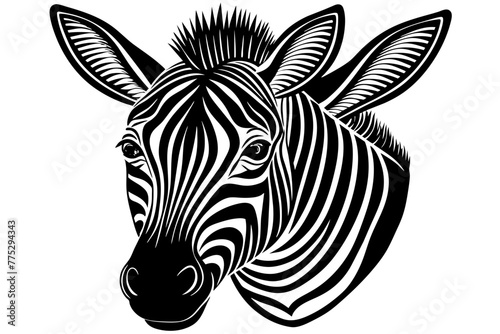 head-of-a-friendly-looking-zebra vector illustration 