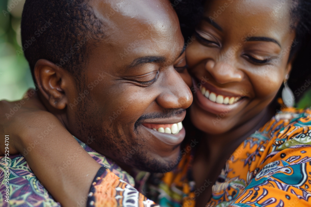 A man and woman are hugging and smiling with their eyes closed A man and woman are hugging and smiling with their eyes closed