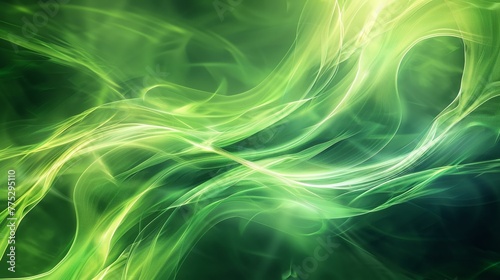 ESG in green, abstract lines of energy