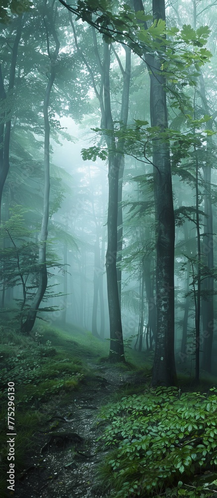 Obraz premium fog in the forest landscape.