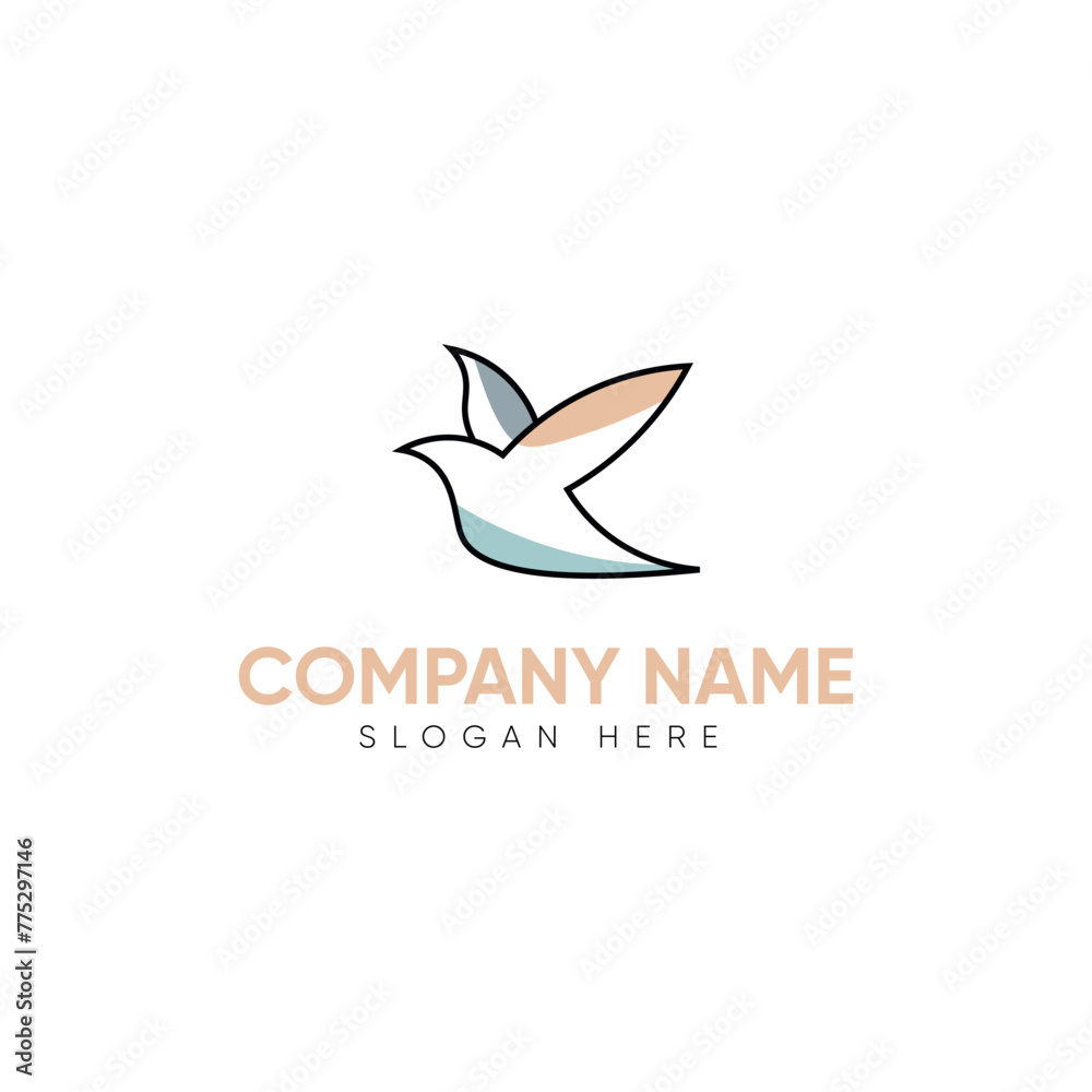 Fototapeta premium Minimalist Elegant Bird Logo Design