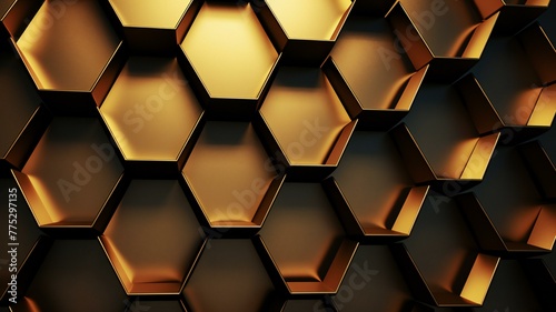 abstract 3d background with hexagons photo