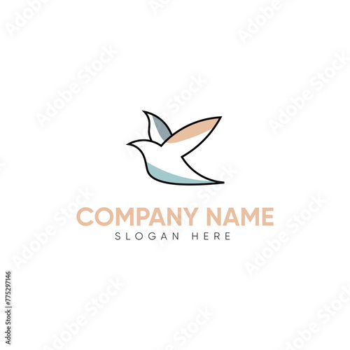 Minimalist Elegant Bird Logo Design
