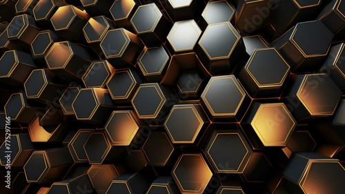 abstract 3d background with hexagons