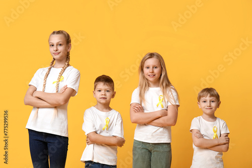 Group of kids with yellow r...